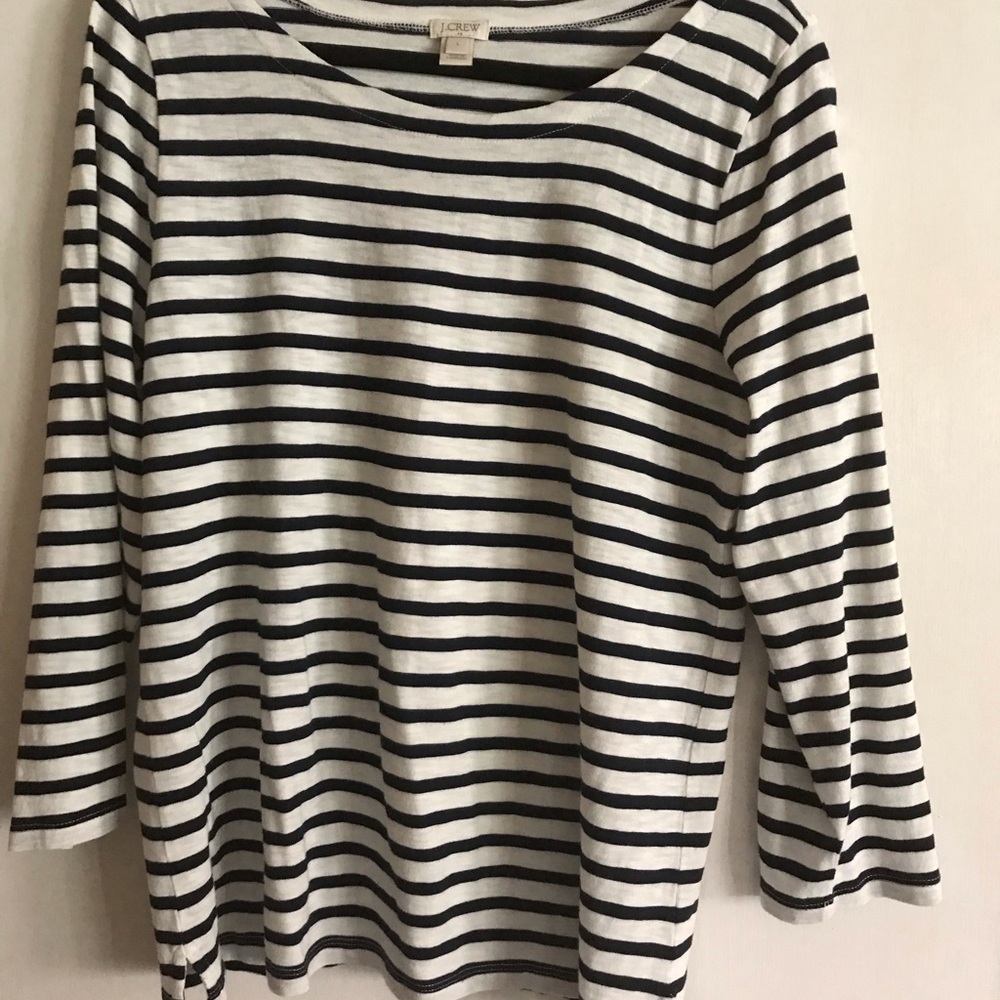 J.Crew Long Sleeve Striped Boat Neck T-shirt Large